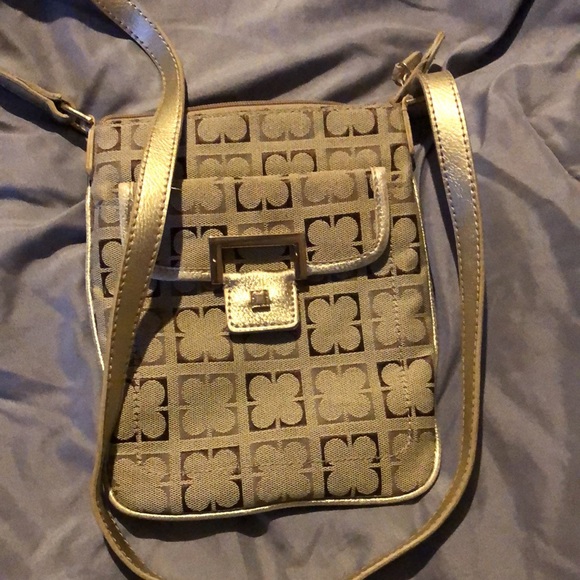 A Liz Claiborne cross body shoulder bag. In gold, beige and brown tones - Picture 5 of 10